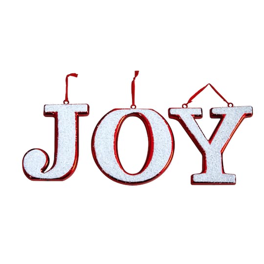 8.5&#x22; Joy Holiday Deluxe Shatterproof Ornament Set